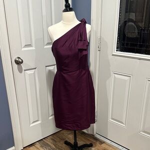 Jenny Yoo One-Shoulder Dress in Deep Purple